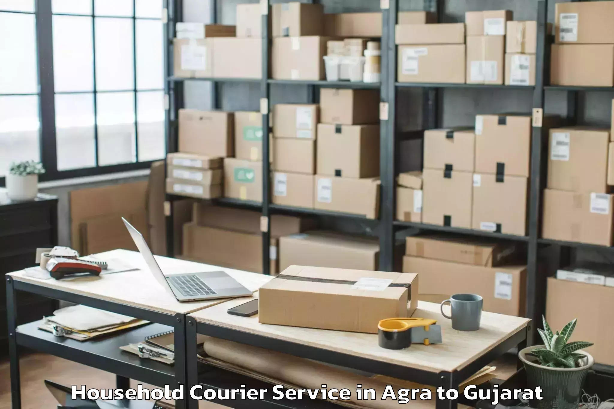 Book Agra to Thasra Household Courier Online